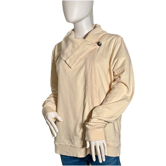 Lucky Brand Women's Saturday Wrap Sweater Nigori Cream X-Large Cardigan - Picture 1 of 8